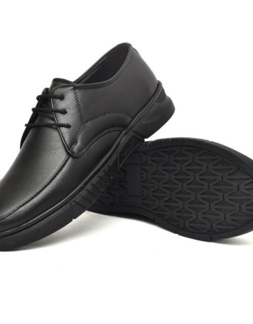 Genuine Leather Derby Lace Up For Men (Black)